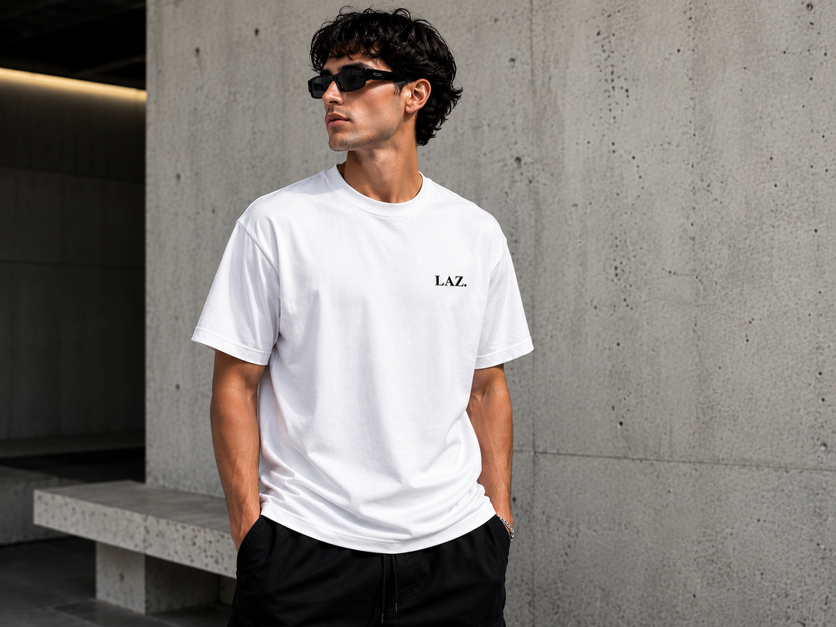Lazwear First Drop - White Tee Lifestyle
